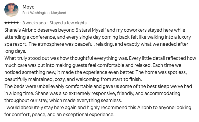 5-Star Review from Moye